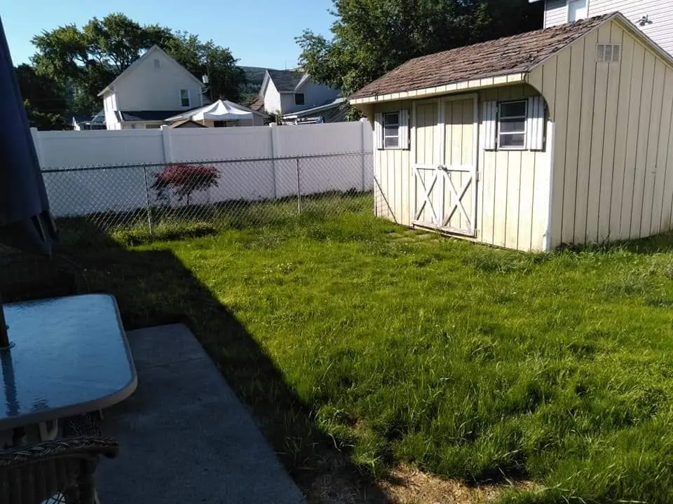 Freshly striped and renovated lawn